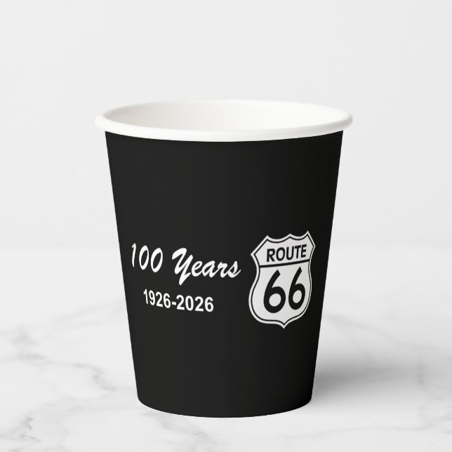 Historic Route 66 Centennial Paper Cups (Front)