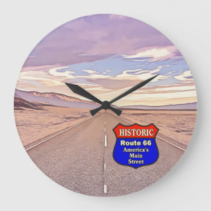 Historic route 66 large clock