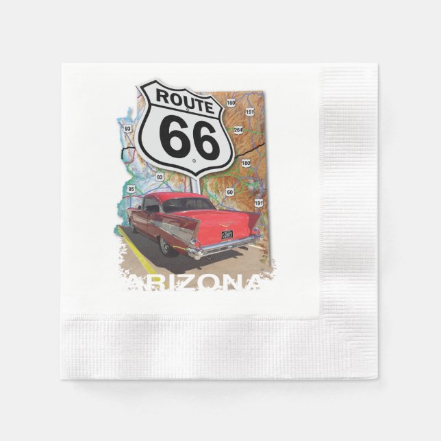 Historic Route 66 Napkin (Front)