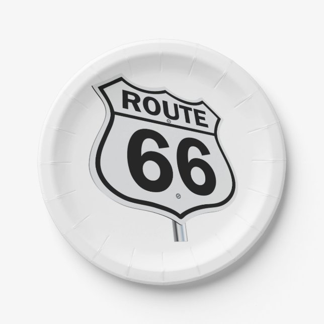 Historic Route 66 Paper plate. Paper Plate (Front)