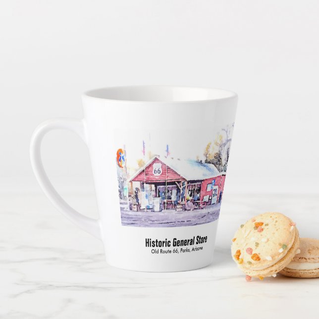 Historic Route 66 Parks Arizona General Store Latte Mug (In Situ)