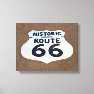 Historic Route 66 Pavement Sign 2.5 inch edge