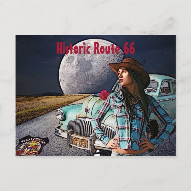 Historic Route 66 Post Card (Front)