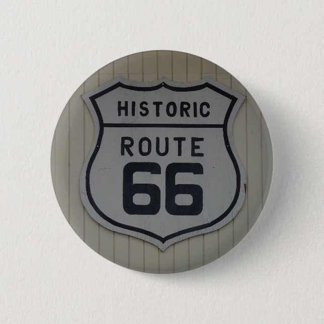Historic Route 66 retro sign 2 Inch Round Button (Front)
