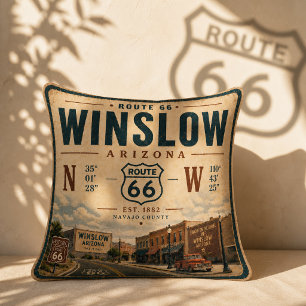 Historic Route 66 Winslow Comfort Throw Pillow