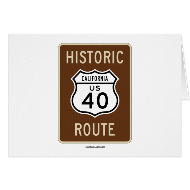 Historic Route US Highway Route 40 (California) (Front Horizontal)