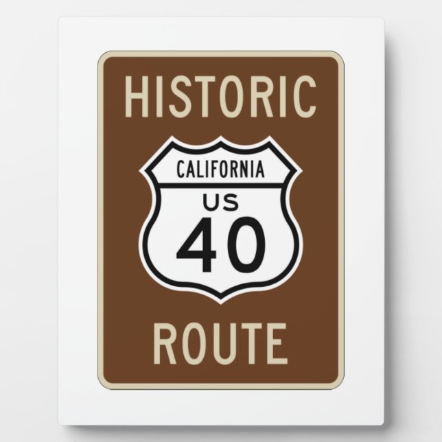 Historic Route US Route 40 (California) Plaque (Front)