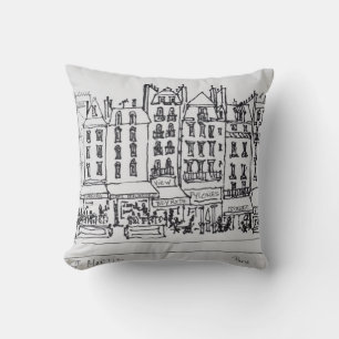 Historic Rue St. Martin, Paris, France Throw Pillow