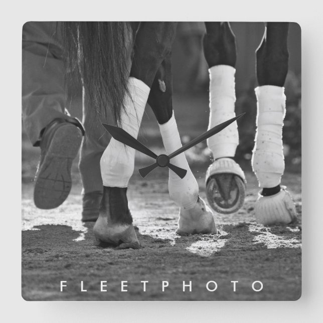 Historic Saratoga Race Course-Step Nicely Square Wall Clock (Front)