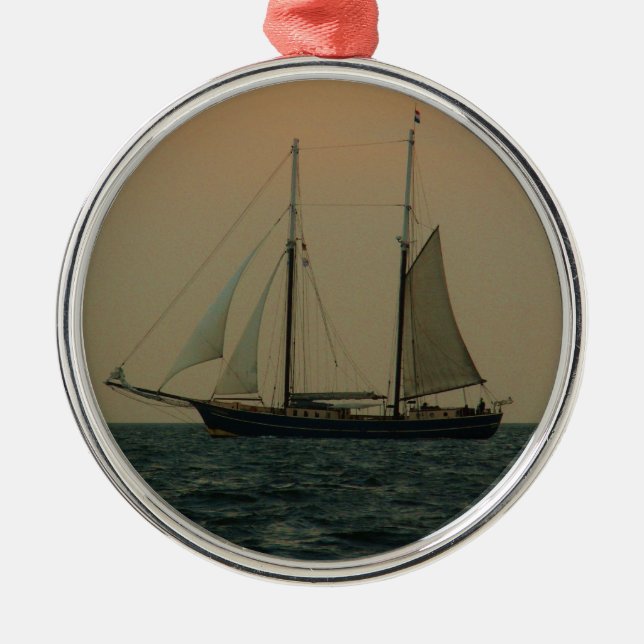 Historic Schooner Metal Ornament (Front)