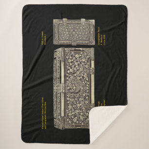 Historic  Silver Ornate Writing Box Sherpa Blanket