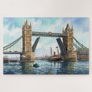 Historic Tower Bridge, London Watercolour Jigsaw Puzzle
