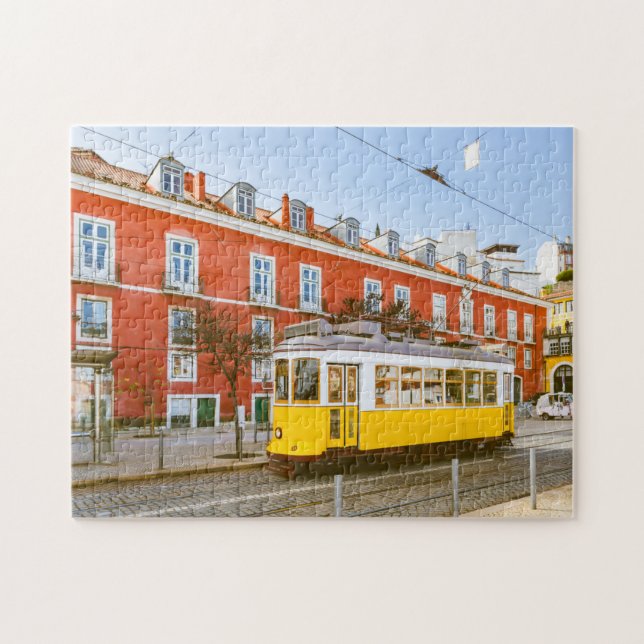 Historic Tram Buildings Lisbon Portugal Travel Jigsaw Puzzle (Horizontal)
