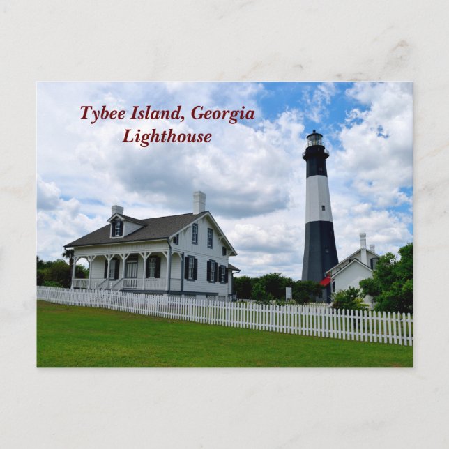 Historic Tybee Island Lighthouse Holiday Postcard (Front)