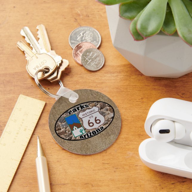 Historic US Route 66~Parks, Arizona Keychain (Desk)
