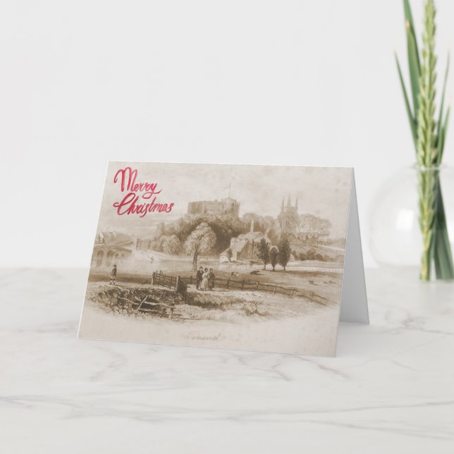 Historic view of Tamworth Castle Christmas Card (Front)