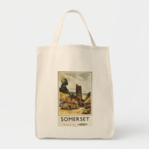 Historic Village Scene British Railway Poster Tote Bag
