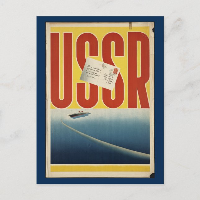 Historic Vintage USSR Travel Poster Postcard (Front)