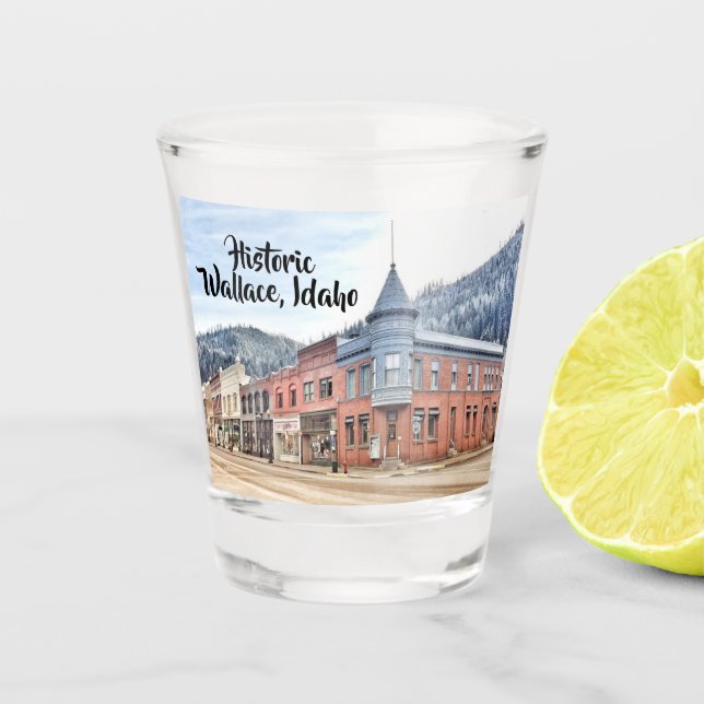 Historic Wallace Idaho Shot Glass (Front)