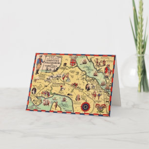 Historic Williamsburg Map Note Card
