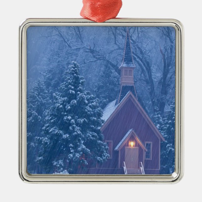 Historic Yosemite Valley Chapel during heavy Metal Ornament (Front)