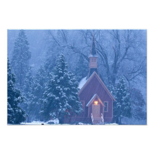 Historic Yosemite Valley Chapel during heavy Photo Print