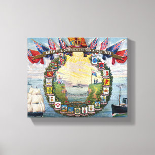 Historical, All Crests of British Colonies Canvas Print