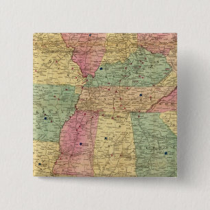 Historical and Military Map of the US 2 Inch Square Button