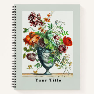 Historical Botanical Drawing of Flowers & Blossoms Notebook