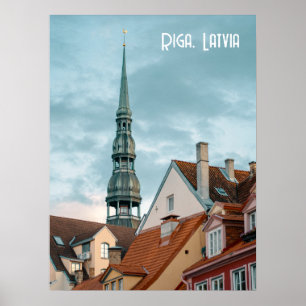 Historical buildings in Old Riga, Latvia Poster