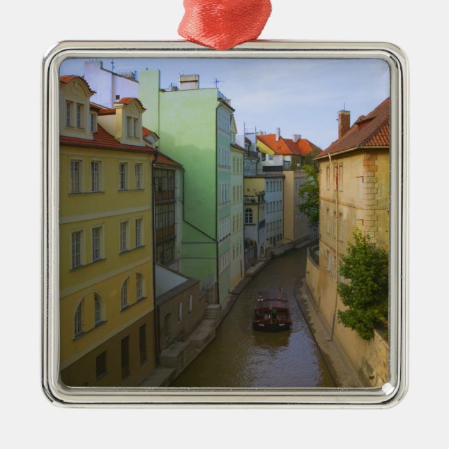 Historical buildings with canal, Prague, Czech Metal Ornament (Front)