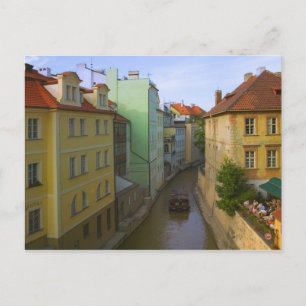 Historical buildings with canal, Prague, Czech Postcard