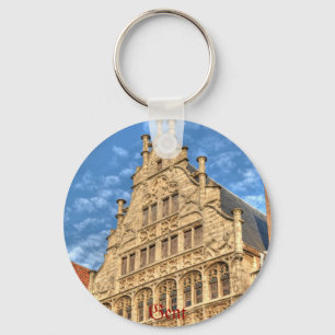 Historical centre of Gent, Belgium Keychain