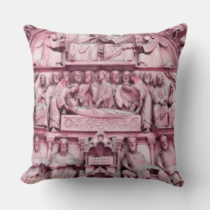Historical, Christian sculptures Notre Dame Paris Throw Pillow