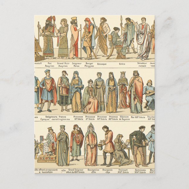 Historical Civil Dress Postcard (Front)