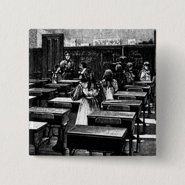 Historical Classroom Picture 2 Inch Square Button (Front)