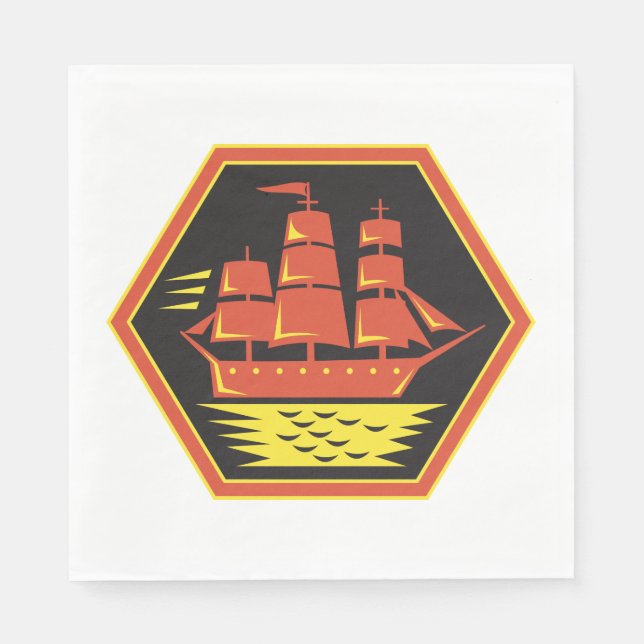 Historical Clipper Ship Napkins (Front)