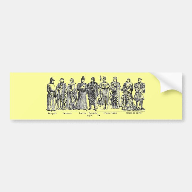 Historical Costumes Bumper Sticker (Front)