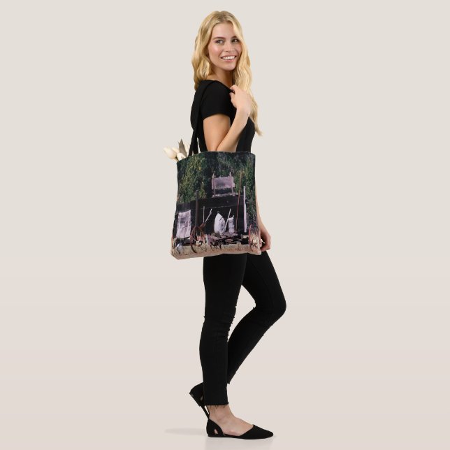 Historical Gold Rush wagon..... Tote Bag (On Model)
