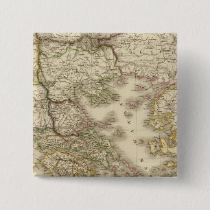 Historical Greece, Paris atlas map 2 Inch Square Button