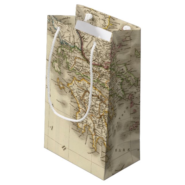 Historical Greece, Paris atlas map Small Gift Bag (Back Angled)