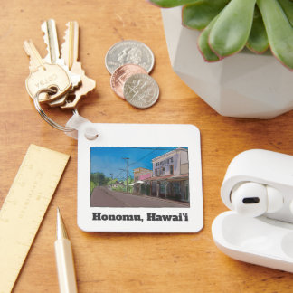 Historical Hawaii Plantation Town Honomu Nostalgic Keychain