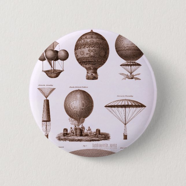 Historical Hot Air Balloon Designs 2 Inch Round Button (Front)