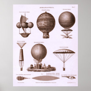 Historical Hot Air Balloon Designs Poster