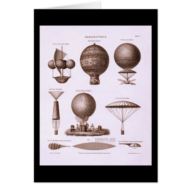 Historical Hot Air Balloon Designs Vintage Image (Front)