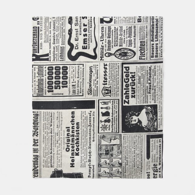Historical Kiev: 1917 Newspaper Illustration Fleece Blanket (Front)