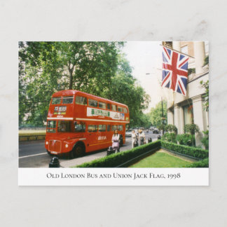 Historical London Bus on Park Lane, London, 1998 Postcard