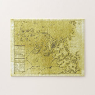 Historical Map Boston American Revolutionary War Jigsaw Puzzle