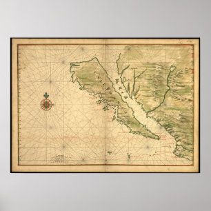 Historical Map of California Poster