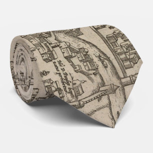 Historical Map of Damascus Syria (1575) Tie
